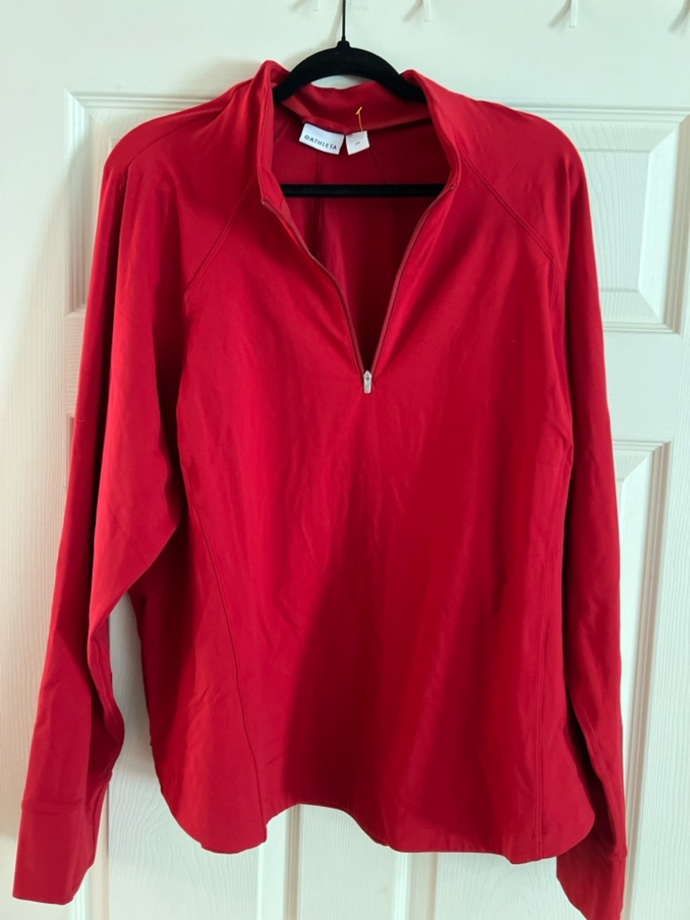 Athleta Red Half Zip Pullover Top 3X Athletic Lightweight XL 2X Fit